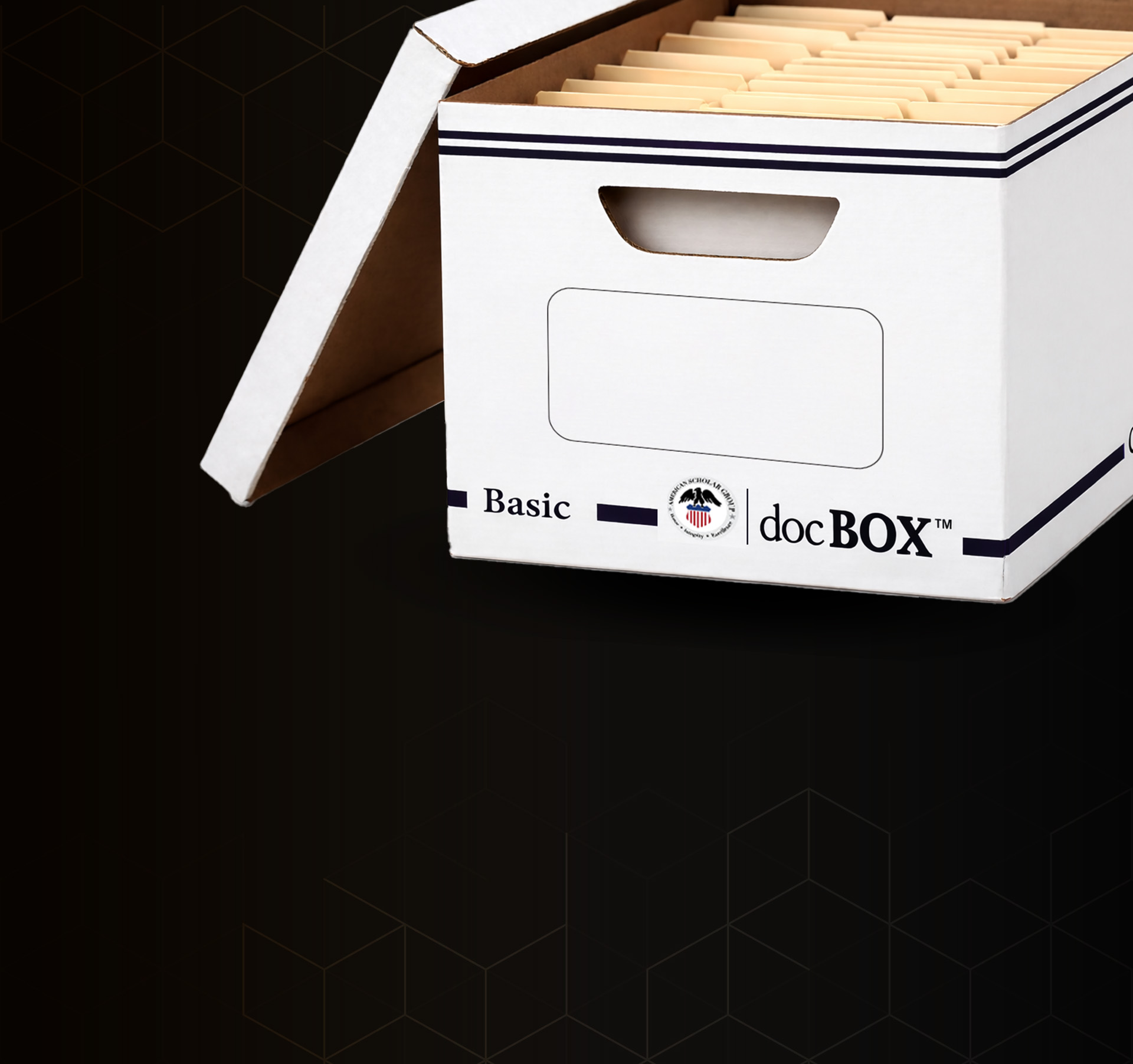 White docBOX with a custom branded logo label